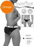 Black and white striped swim trunks with subtle laker sea logo on the side from icker sea sailor belted slip bikini swimwear