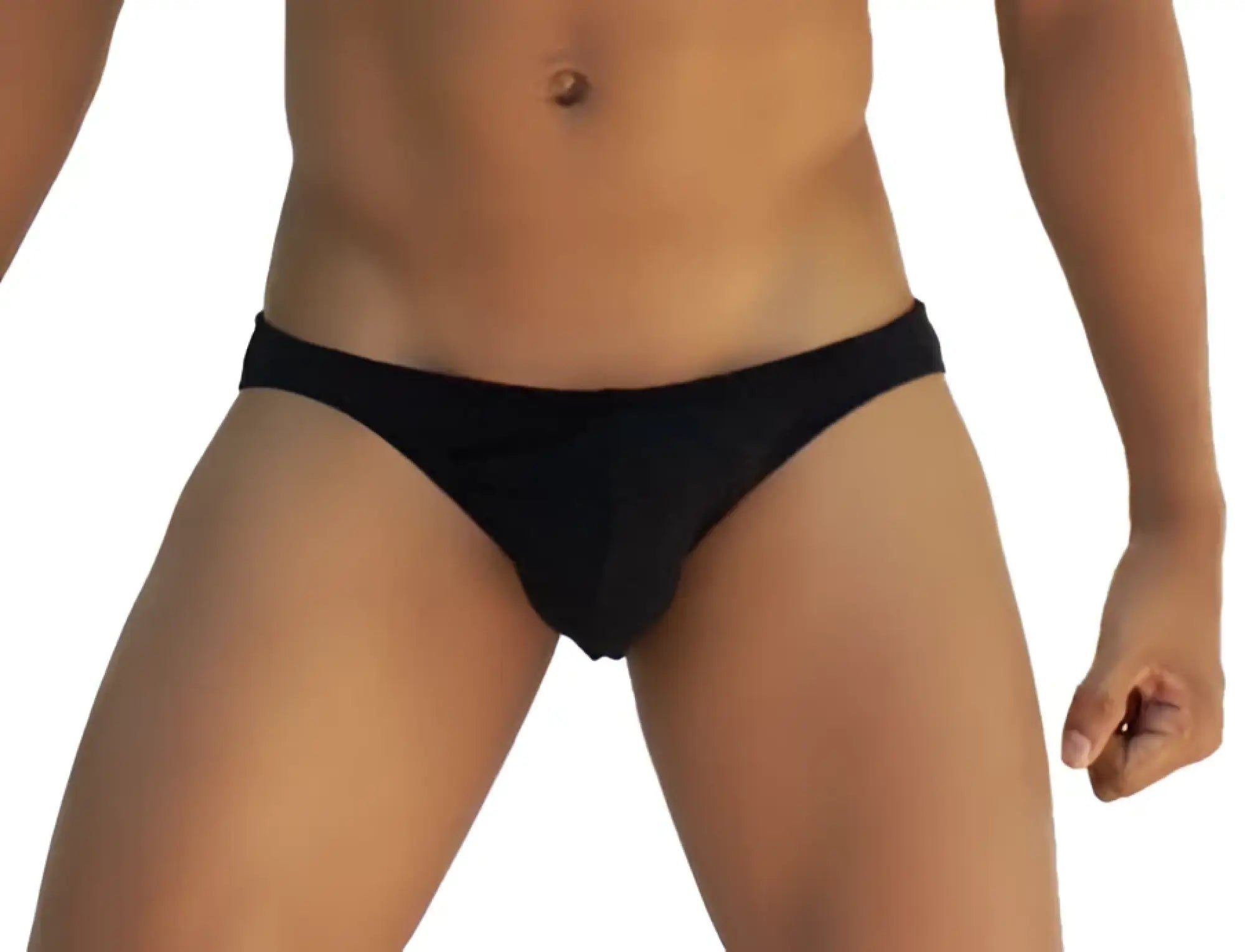 Black icker sea smile me slip bikini underwear with smooth form-fitting briefs in black color