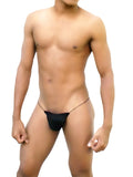 Black icker sea solid micro g string underwear made of smooth stretchy fabric with thin elastic straps