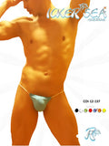 Light blue icker sea solid micro g string underwear with thin matching elastic waistband front view
