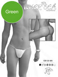 Green thong from icker sea solid micro g string underwear with thin straps and snug fit in bright green color