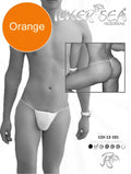 Icker Sea solid micro g string underwear in orange color with white thong detail showing front side design