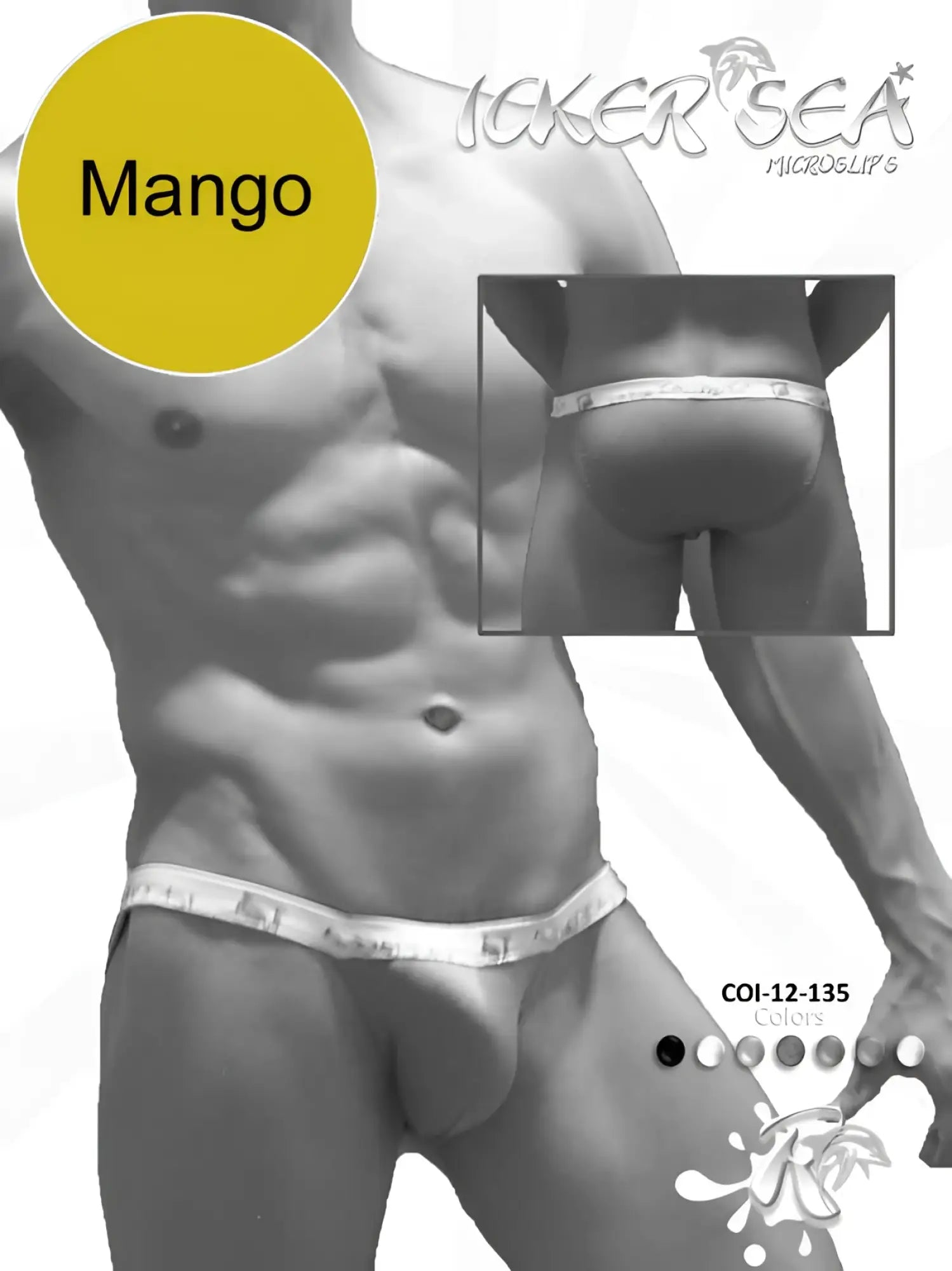 Icker Sea mango colored micro slip bikini underwear with white trim made from solid material for comfortable wear