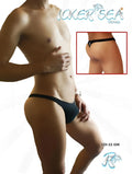 Icker Sea solid mini thong underwear in black featuring a small white logo on the front for comfortable wear