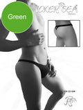 Green men’s solid mini thong underwear by icker sea featuring a sleek design and comfortable fit in green color