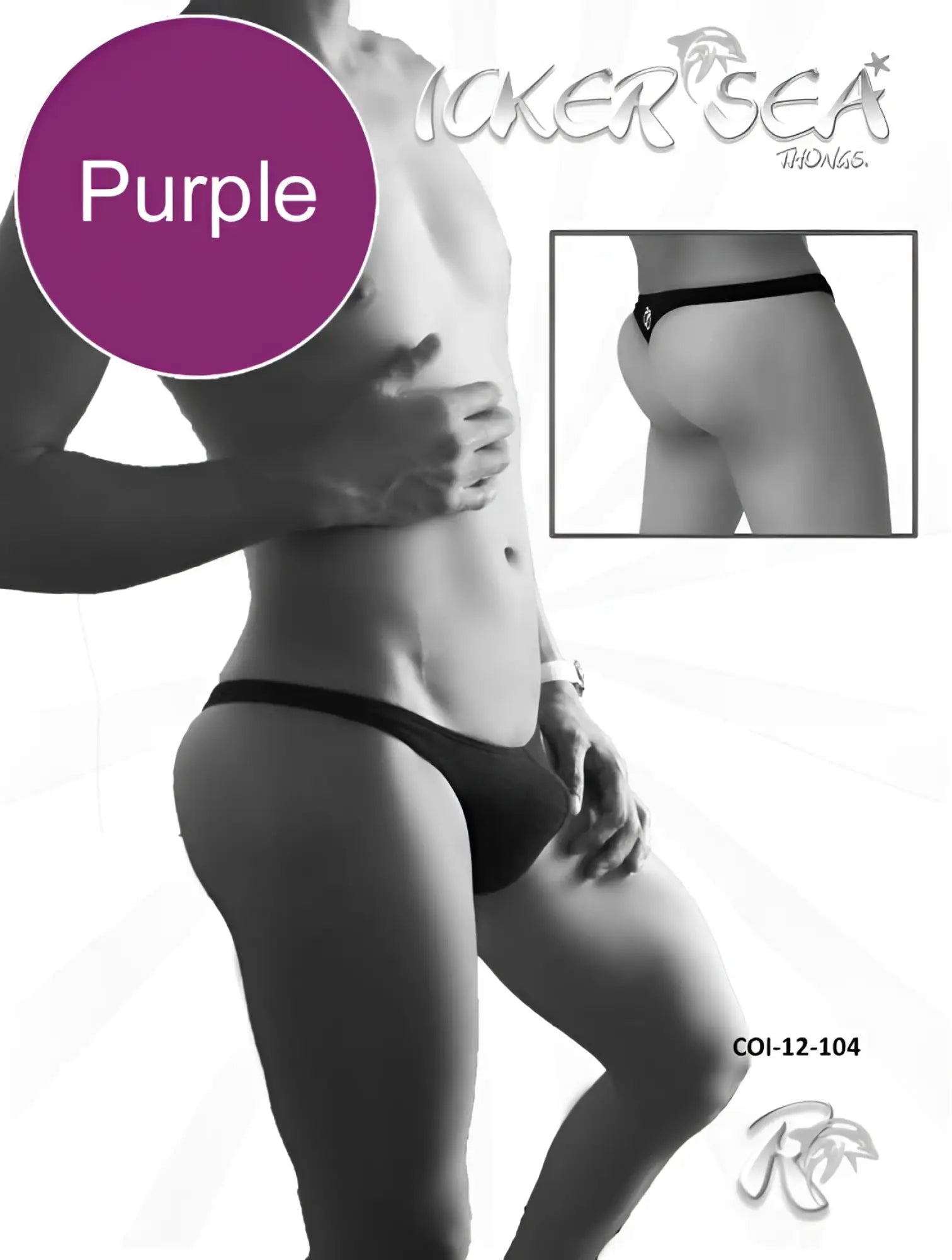 Purple icker sea solid mini thong underwear for men model coi-12-104 made from soft stretch fabric