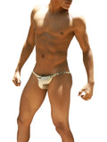 Icker sea toys micro slip bikini underwear in shiny metallic silver with subtle patterned design