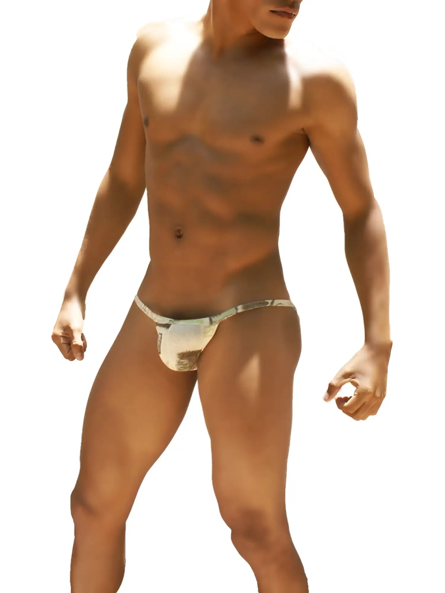 Icker sea toys micro slip bikini underwear in shiny metallic silver with subtle patterned design