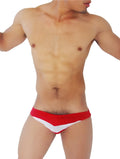 Icker Sea red and white transparent panel slip bikini underwear with bold v-shaped athletic design