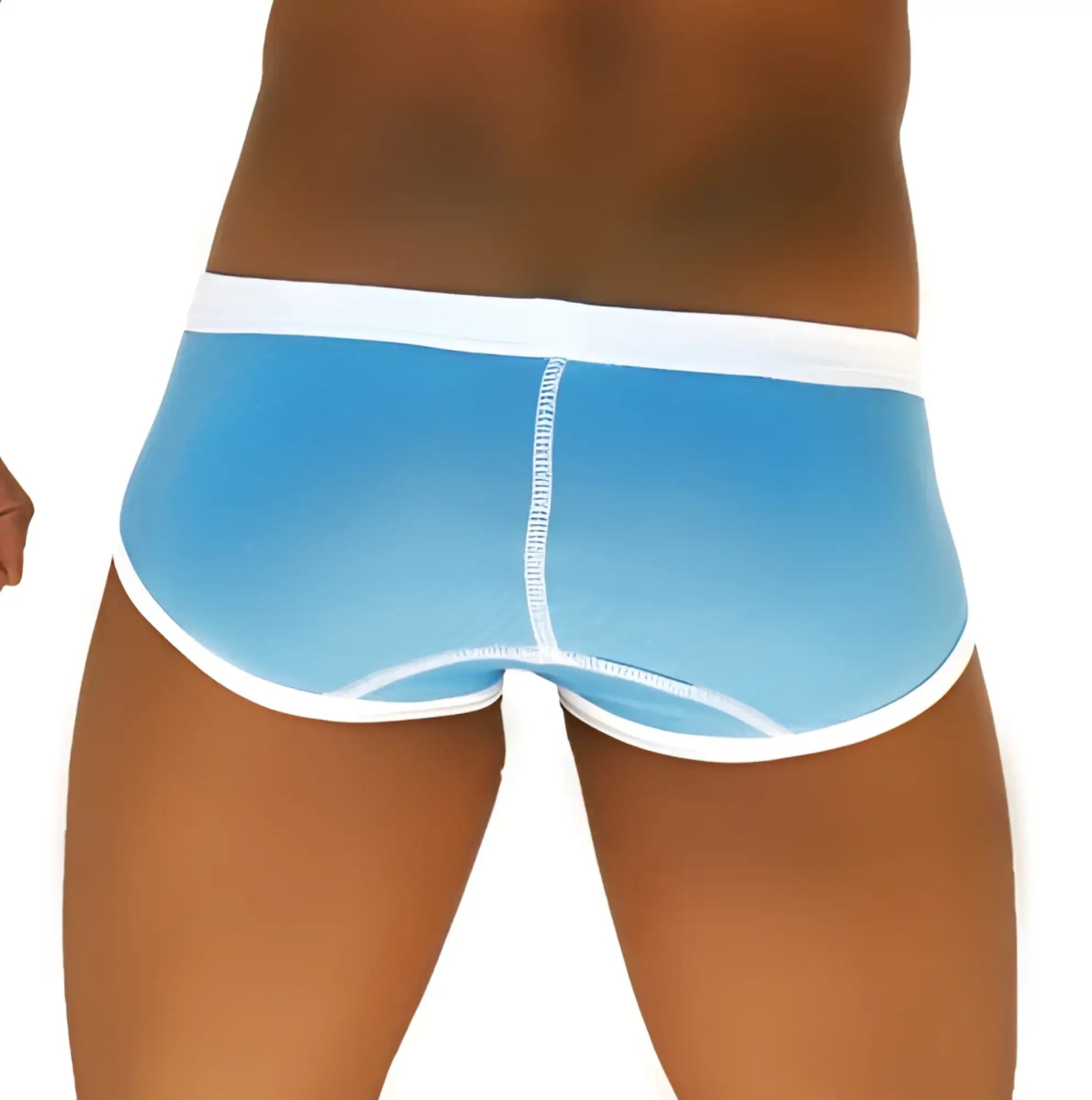 Light blue Icker Sea weekly contrast panel brief underwear with white trim and subtle gradient effect for men