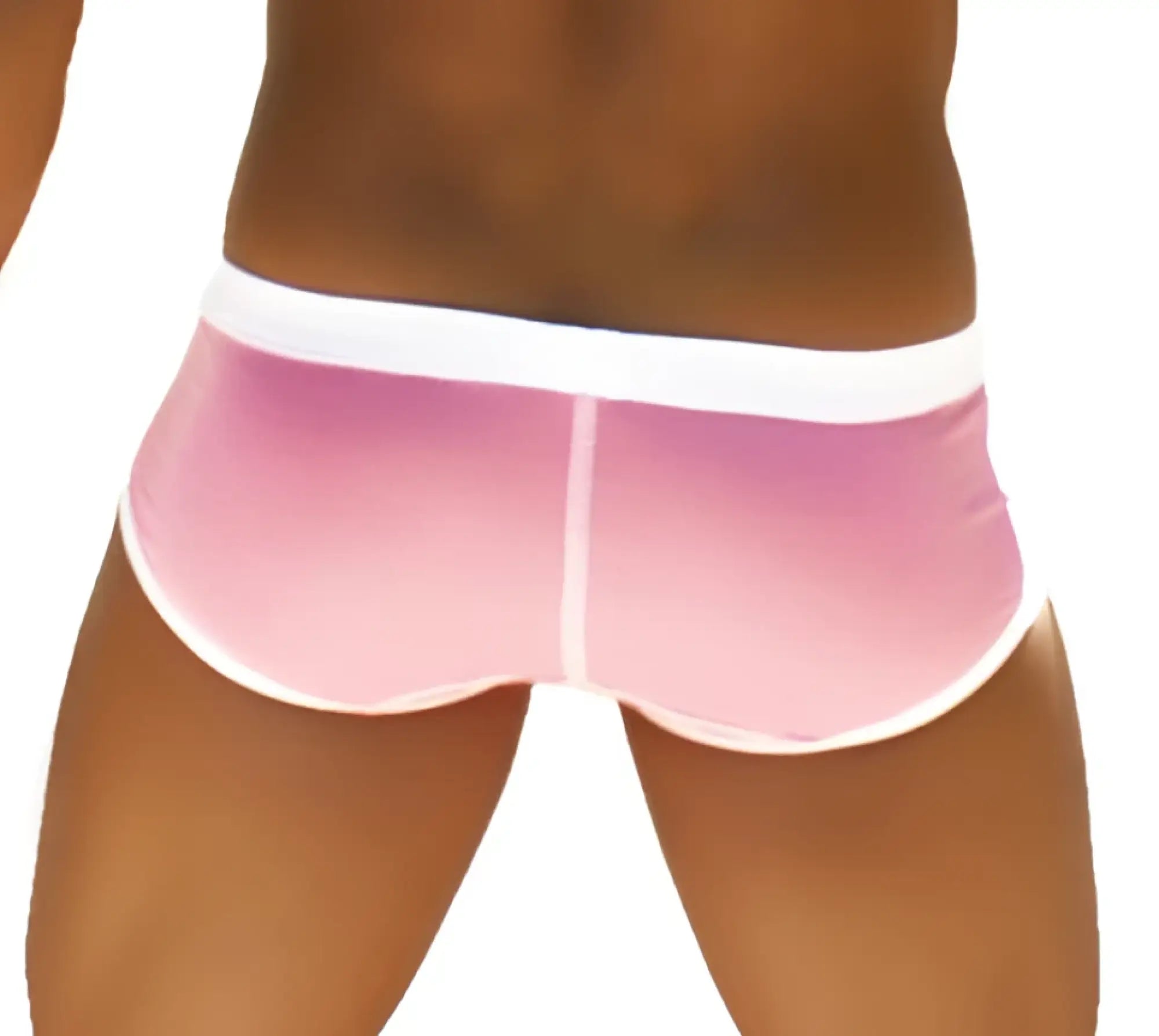 Pink translucent briefs with white trim from icker sea weekly contrast panel underwear collection wk 13 06