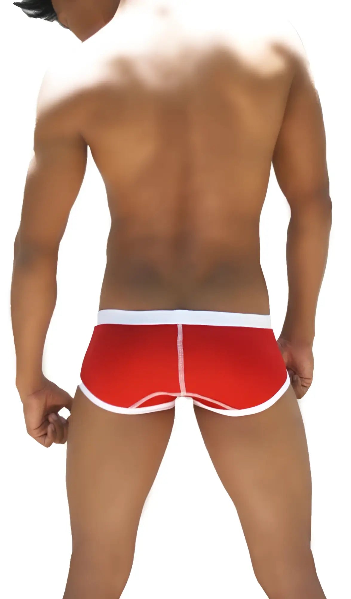 Icker Sea weekly contrast panel brief underwear in red and white with snug fit and contrasting stitching along seams