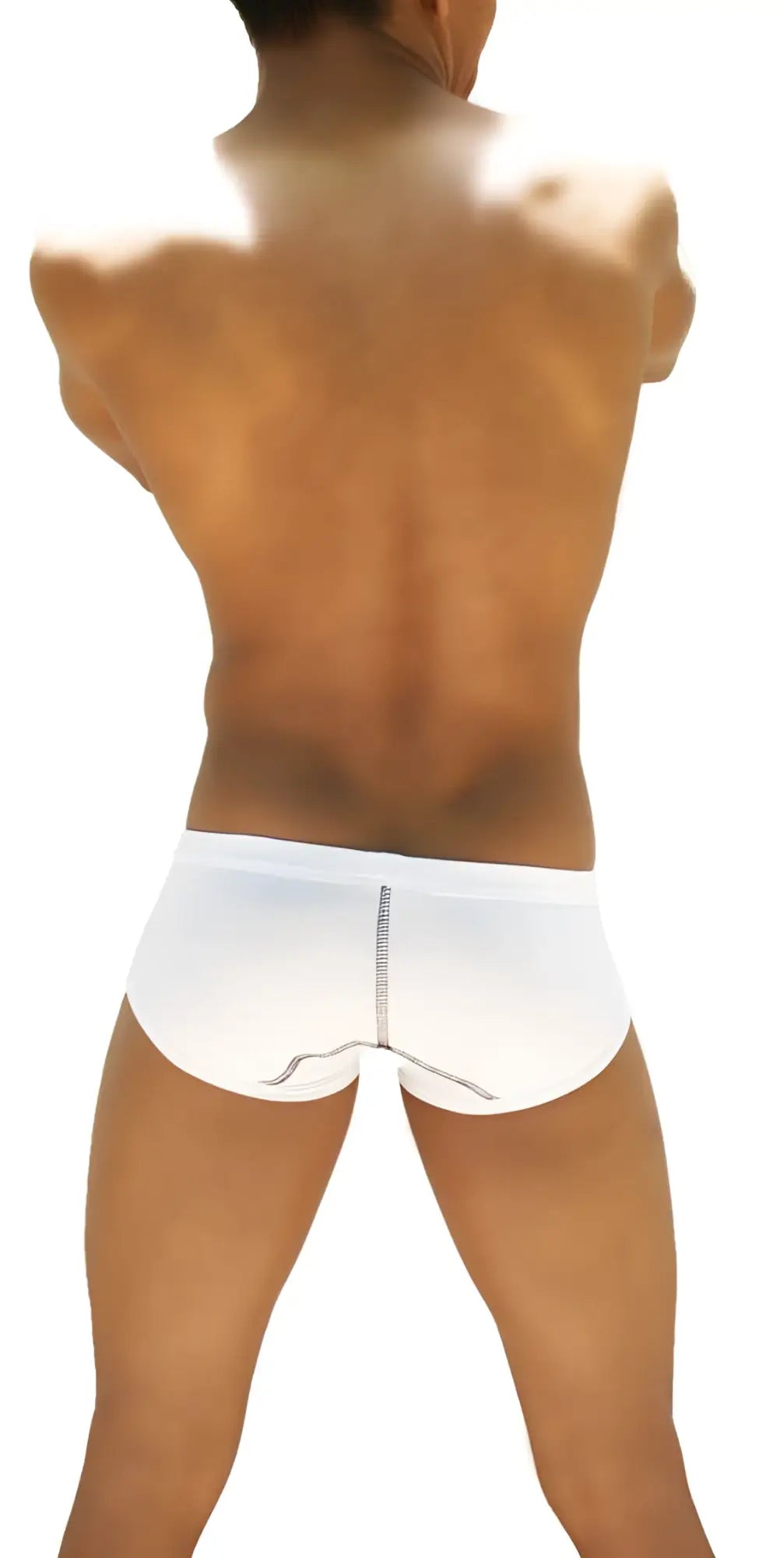 White Icker Sea Weekly contrast panel brief underwear back view with subtle seam detail and black accents