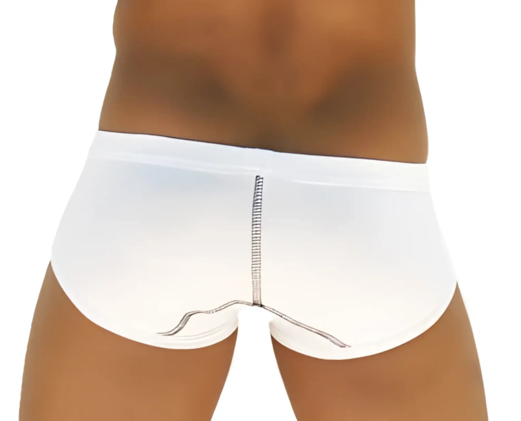 Icker Sea weekly contrast panel brief underwear white with black zipper detail and subtle side stitching
