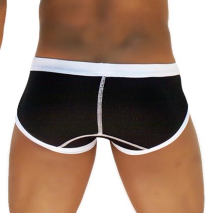 Icker Sea Weekly Contrast Panel Brief Underwear Black/White WK-13-01