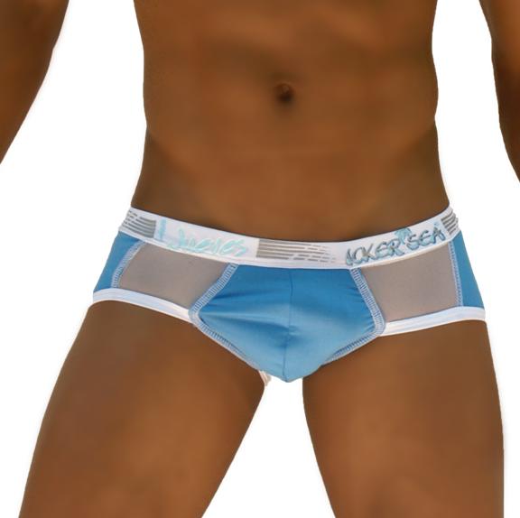 Icker Sea Weekly Contrast Panel Brief Underwear Blue/White WK-13-04