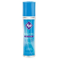 ID Glide water-based lubricant in a clear bottle with a blue cap and blue label featuring the ID logo.
