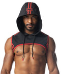 Ignite cropped hoodie in black and red with a bold chest logo and contrasting trim along the edges