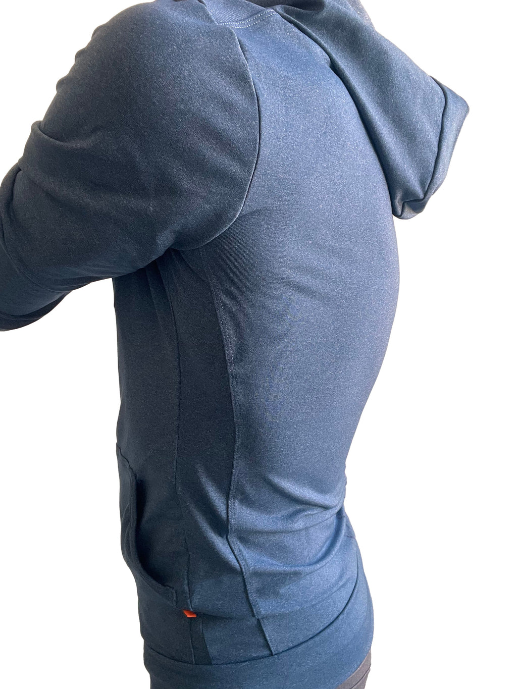 PERFORMANCE-Premium Form-Fit Crossover Yoga Track Hoodie (Korallenblau meliert)