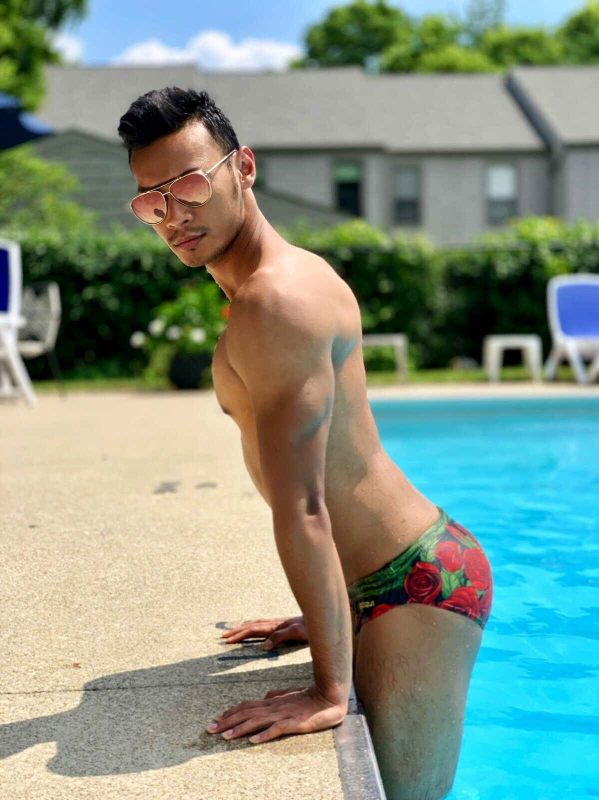 Maris Equi Men's Rozen Red Rose Swim Briefs