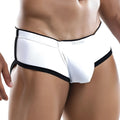 Intymen ing042 boxer trunk briefs in white and black with a sleek form fitting design for comfortable wear