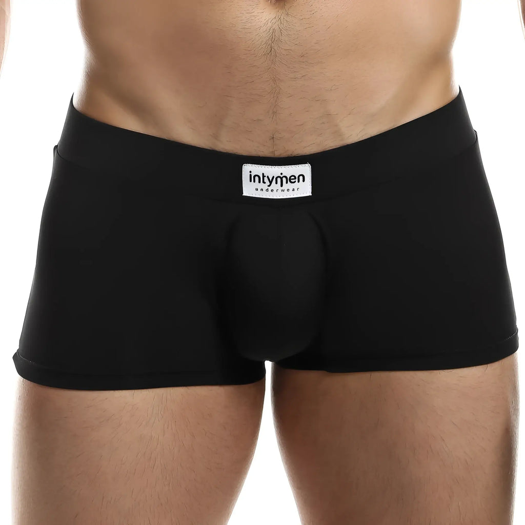 Black intymen ING069 boxer trunk underwear with supportive pouch design and elastic waistband for comfort