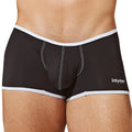 Black briefs with white trim and stitching featuring intymen logo on the side in the intymen ing082 boxer brief