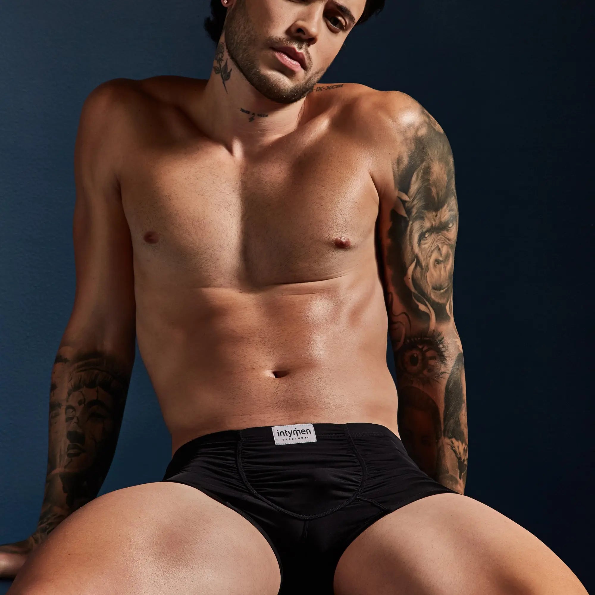 Black intymen ing092 boxer briefs with a white intyhen label on the waistband