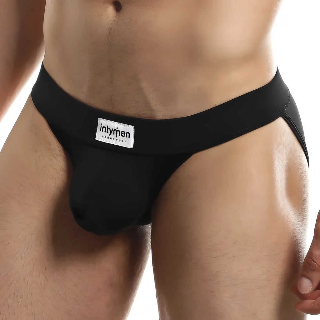 Black intymen ini029 bikini brief men’s briefs with smooth form-fitting design and white waistband label