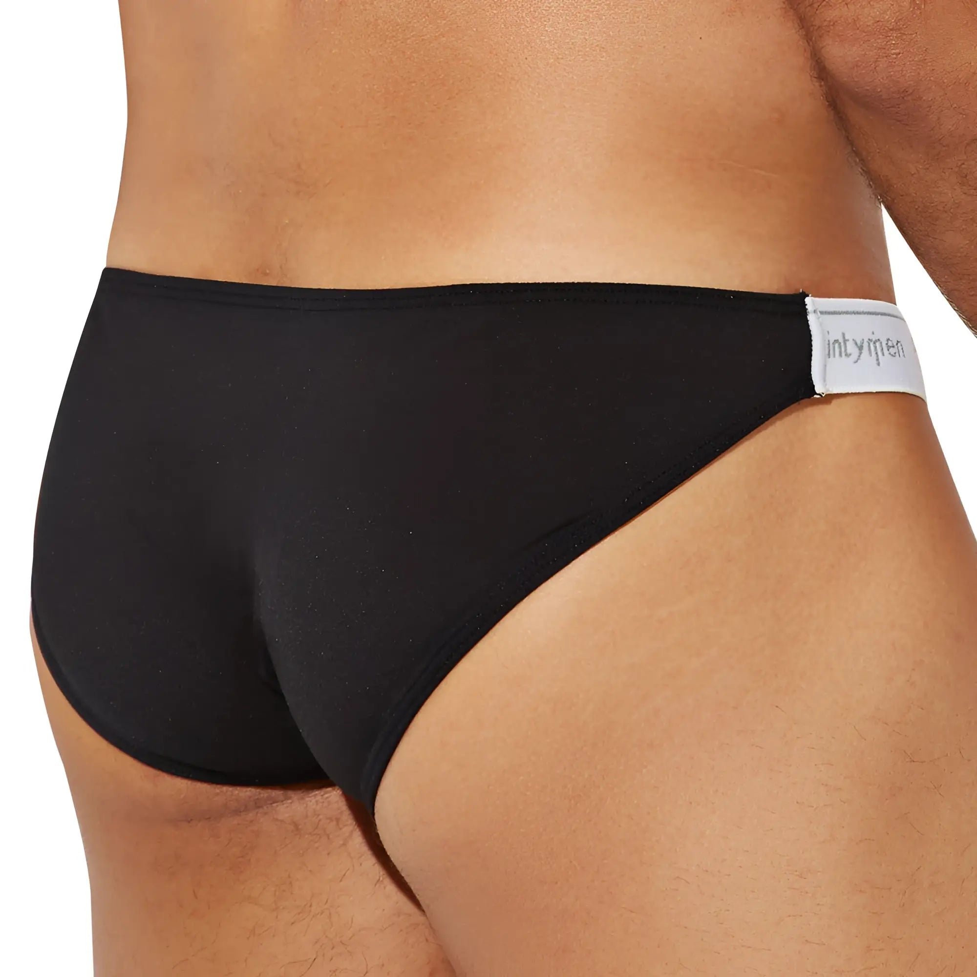 Black calvin klein men’s intymen ini039 bikini brief with white logo waistband made of soft breathable fabric