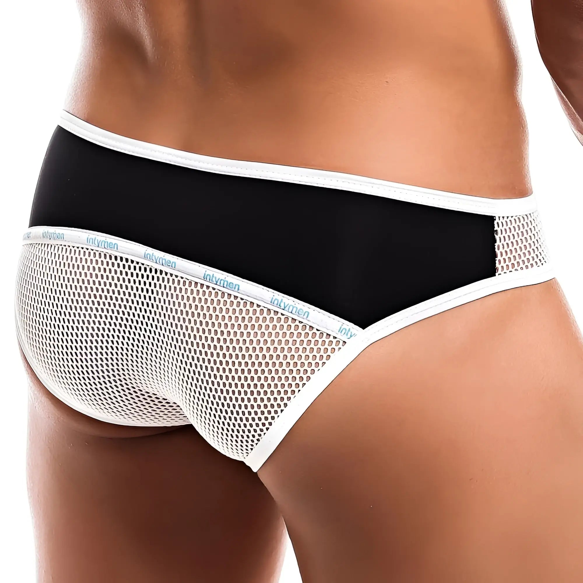 Intymen INJ057 brief black and white mesh briefs with a sleek modern design for comfortable everyday wear