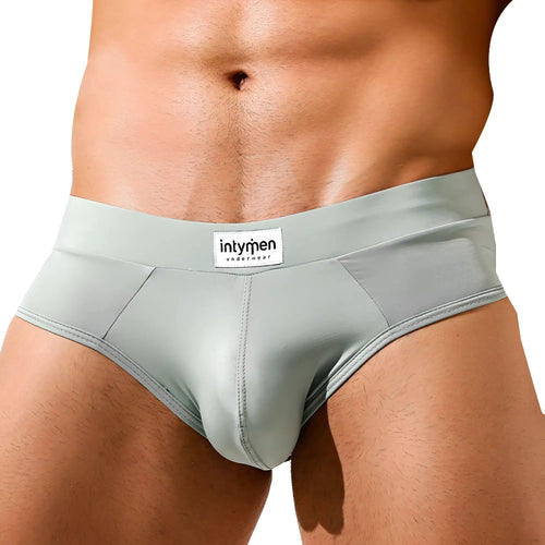 Light gray Intymen INJ062 brief with smooth fit subtle seams and branded waistband for comfortable everyday wear