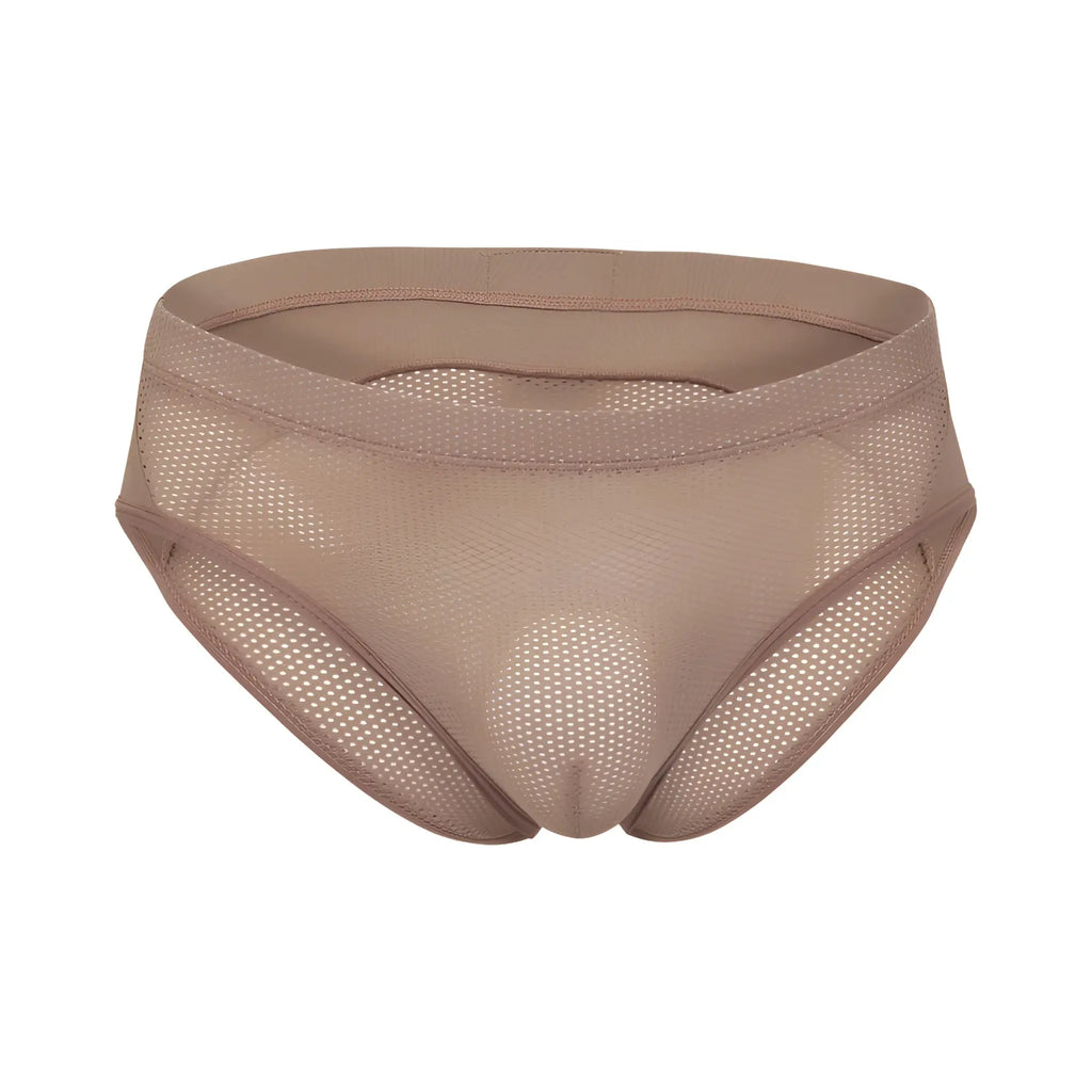 Beige mesh briefs with supportive contoured design from intymen inj104 brief for comfortable everyday wear