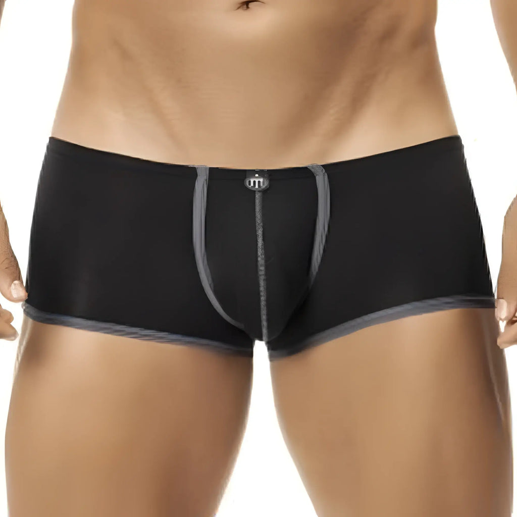 Black men’s briefs intymen int5618 with gray trim and small metallic logo for comfortable everyday wear