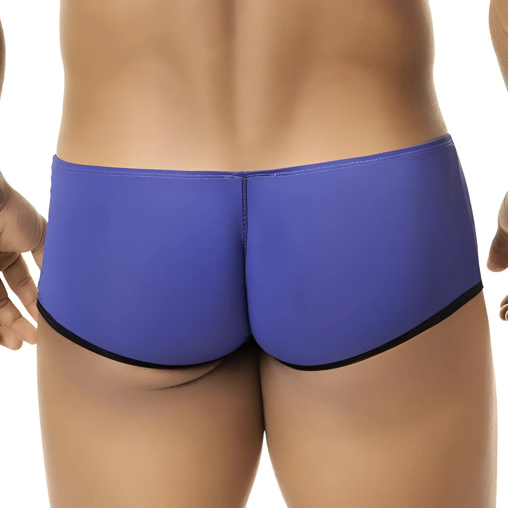 Blue swim trunks with black trim intymen int5618 boxer brief designed for comfortable swimwear use