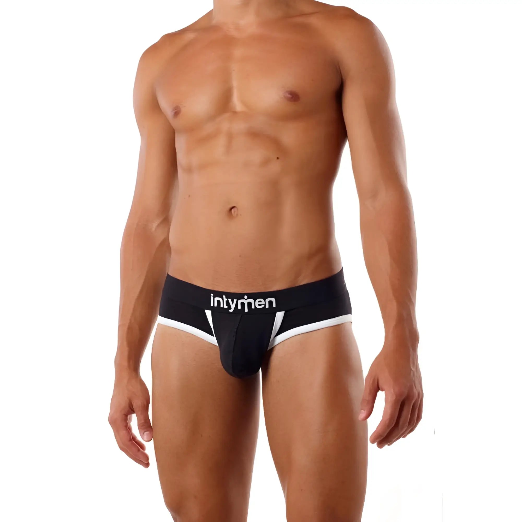 Intymen INT6300 black and white briefs with sleek contoured design for comfortable daily wear