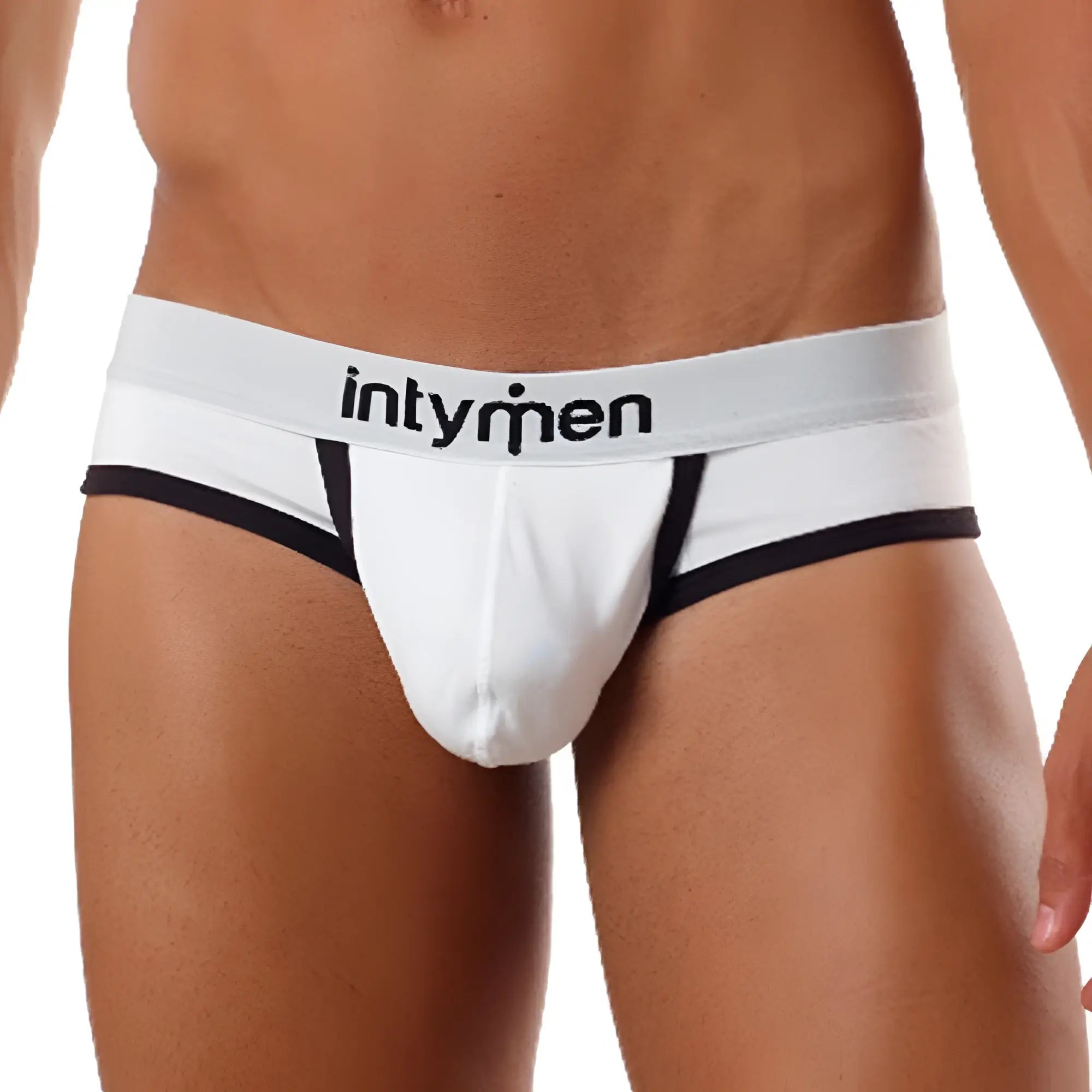 Intymen int6300 briefs in white and black with sleek form-fitting design for comfortable everyday wear
