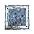 Blue and white patterned Ipanema Pavement black bandana featuring geometric design and text made in Brazil