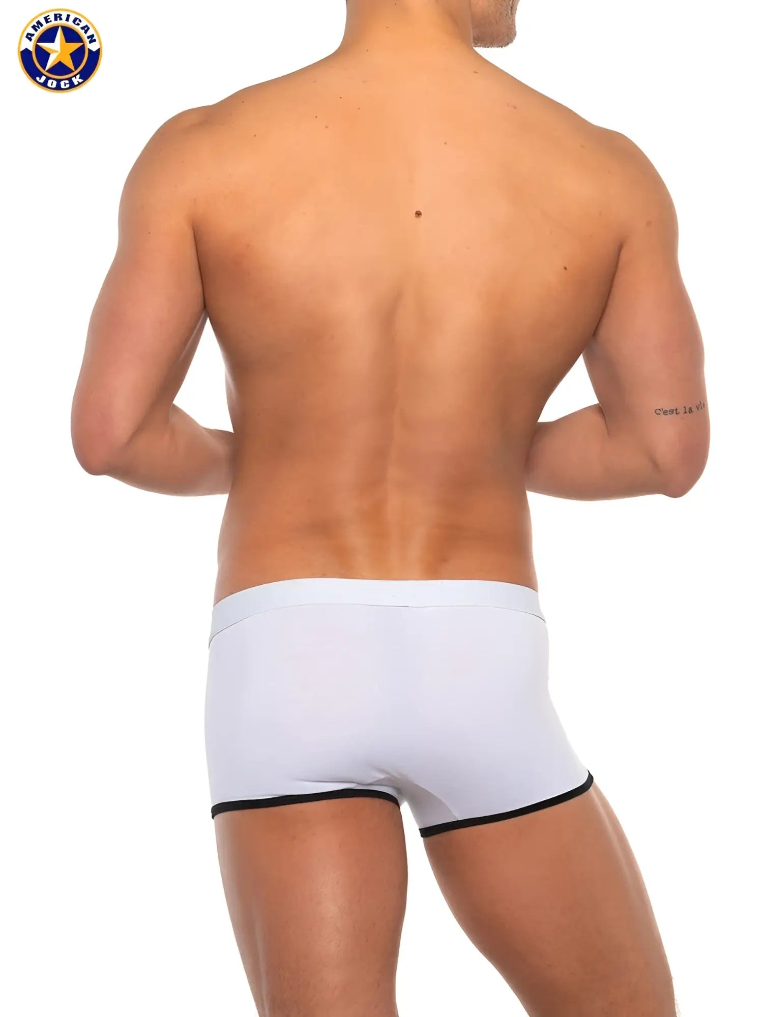 A j basics trunk white american jack briefs with black trim comfortable cotton blend underwear