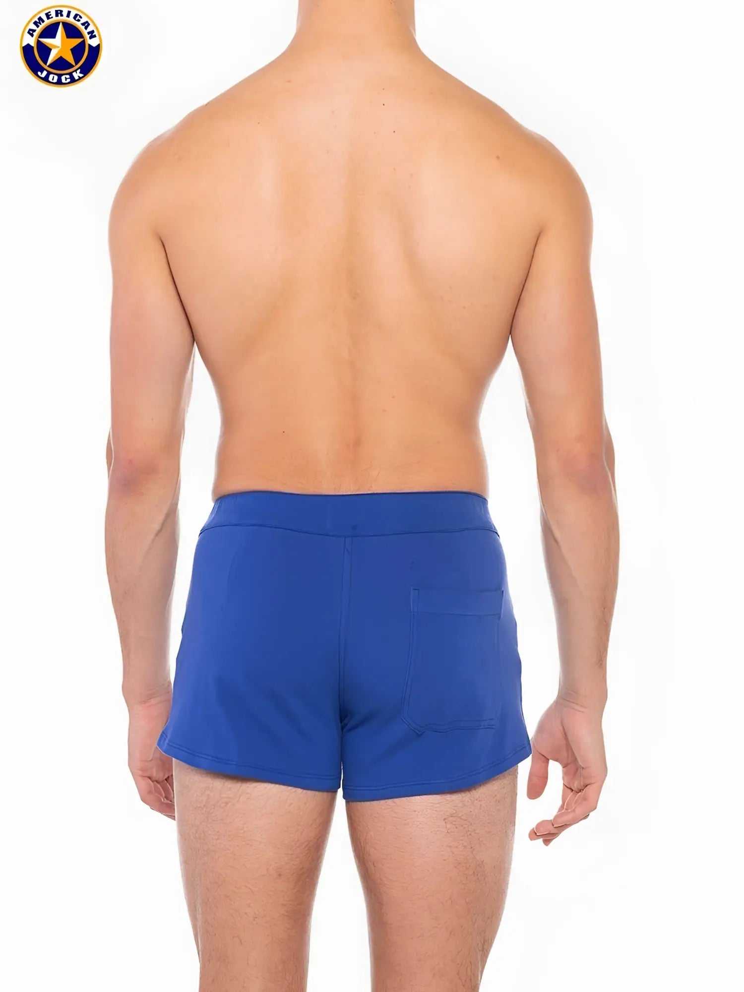 Blue american jack athletic shorts with fitted waistband and side pockets designed for sports and active wear