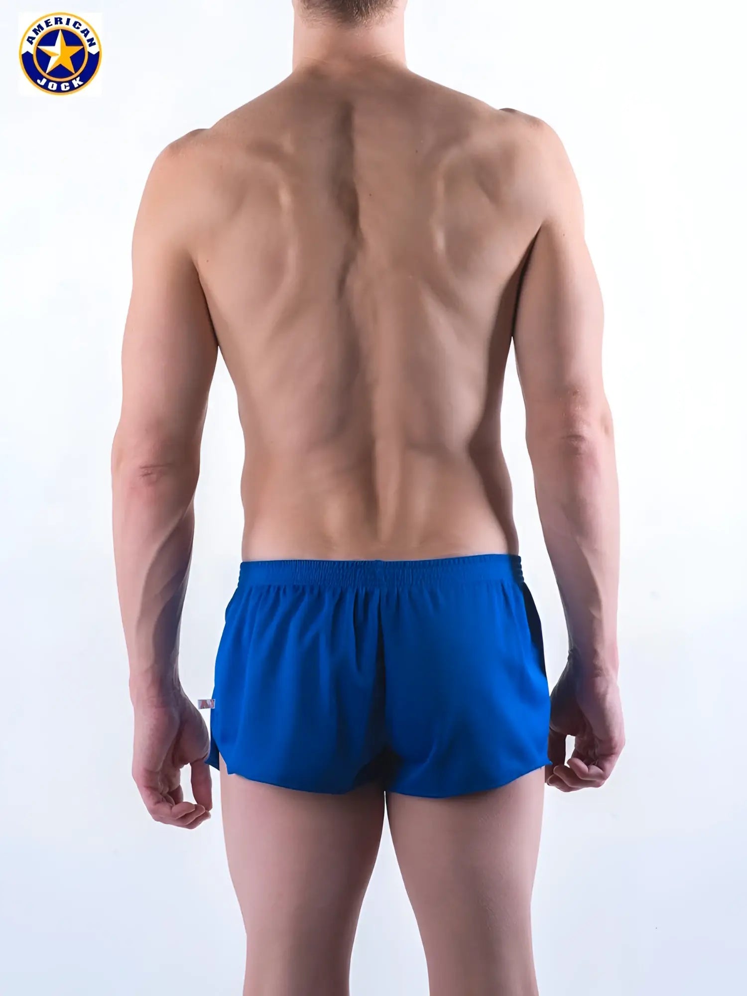 A j ultra running short bright blue american jack athletic shorts with a snug elastic waistband for running