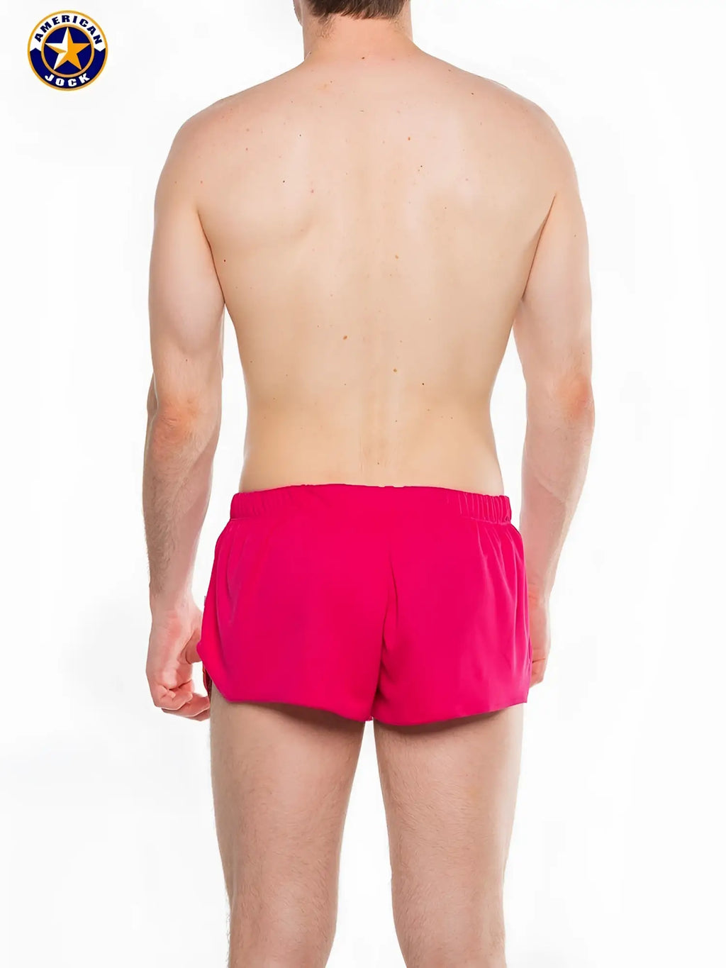 Bright pink a j ultra running short with elastic waistband for athletic and casual wear