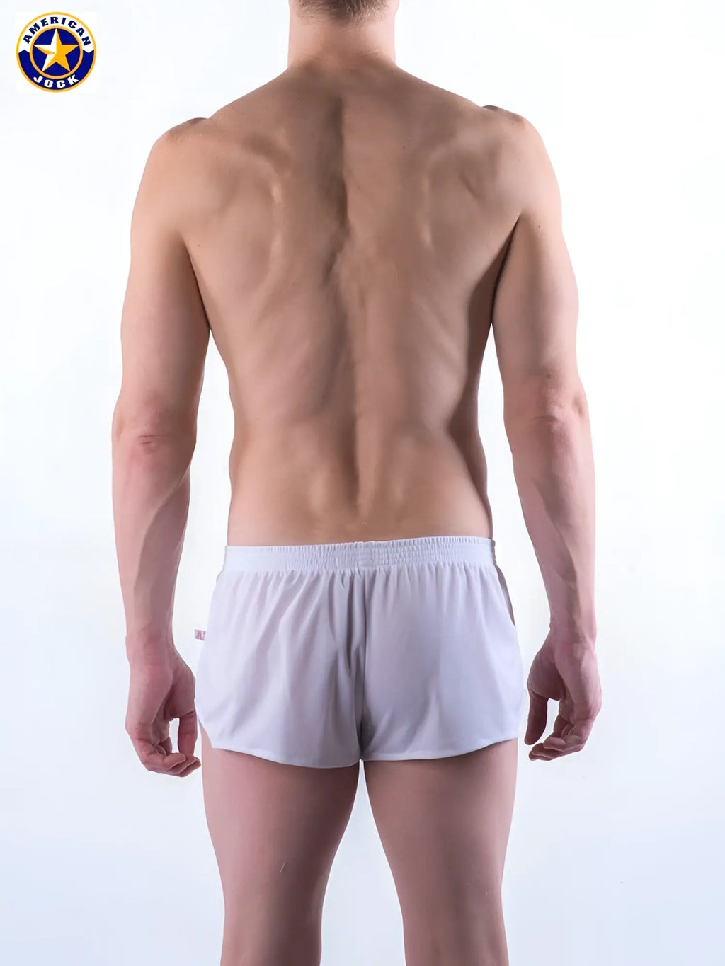 White american jack a j ultra running shorts with elastic waistband and subtle side seam detailing for athletic use