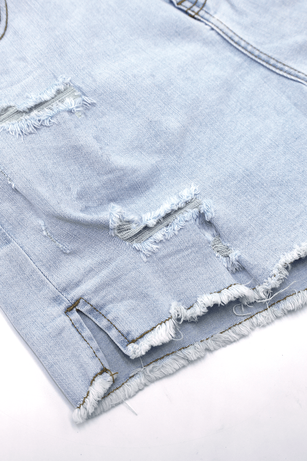 JJ Malibu Men's Jaded 3.5" Denim Short Shorts - Light Sky Blue