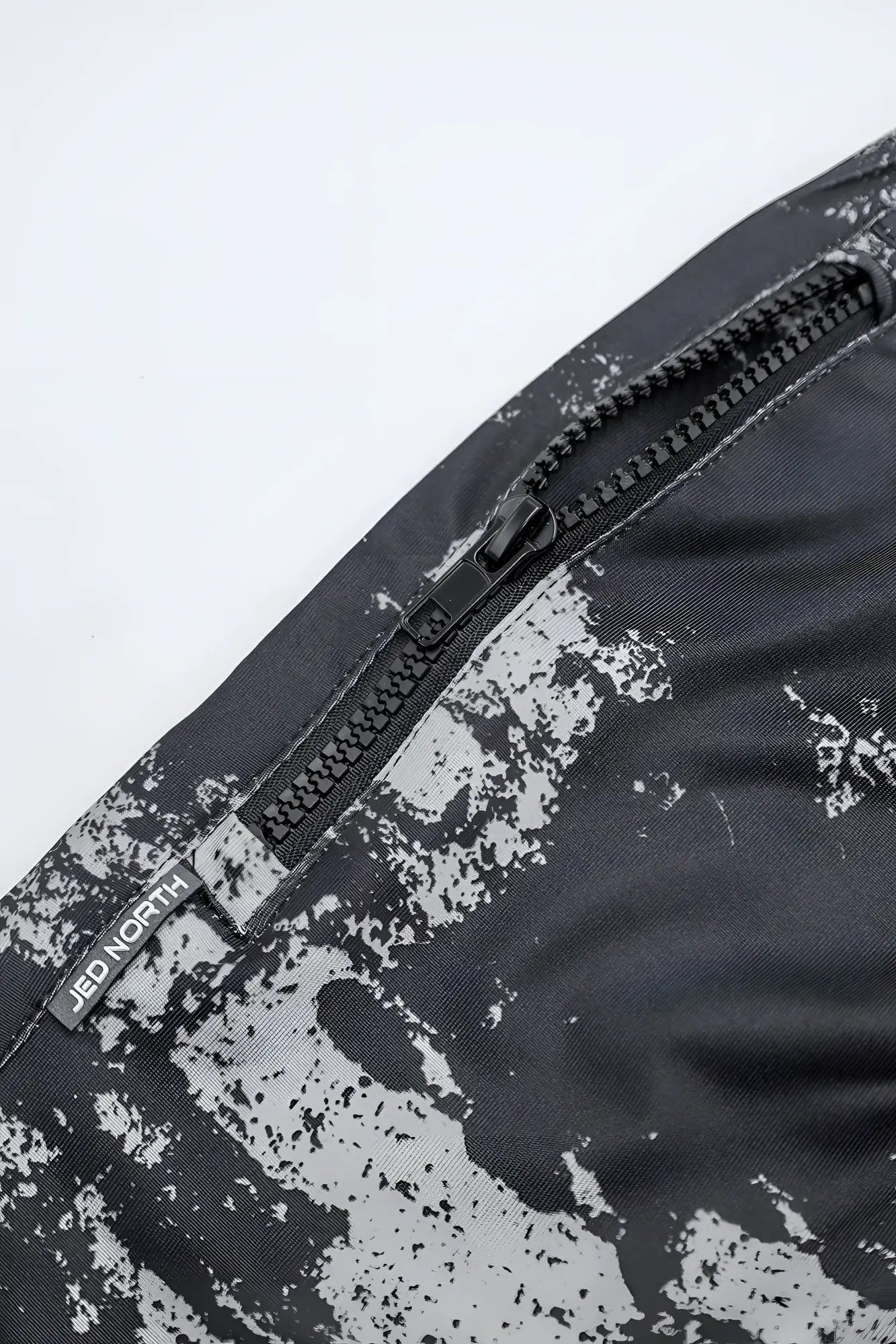 Agile bodybuilding 4 inch shorts with zipper pockets in brushed black splatter fabric by jed north
