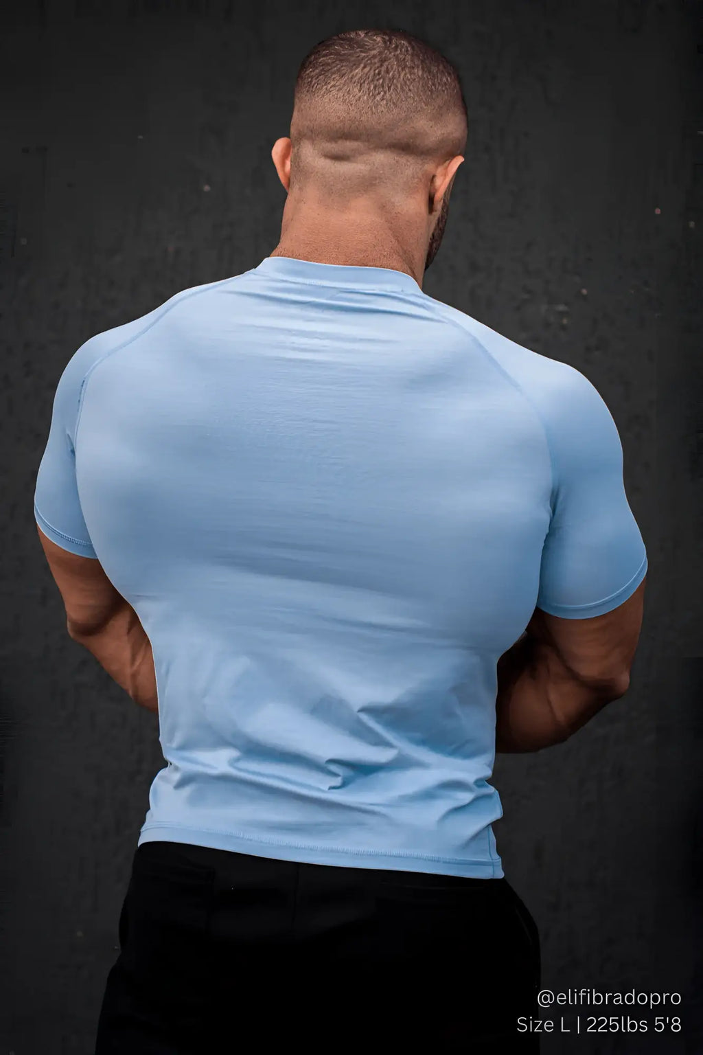 Jed North agile short sleeve training tee in arctic blue is a light blue form-fitting athletic shirt with crew neck