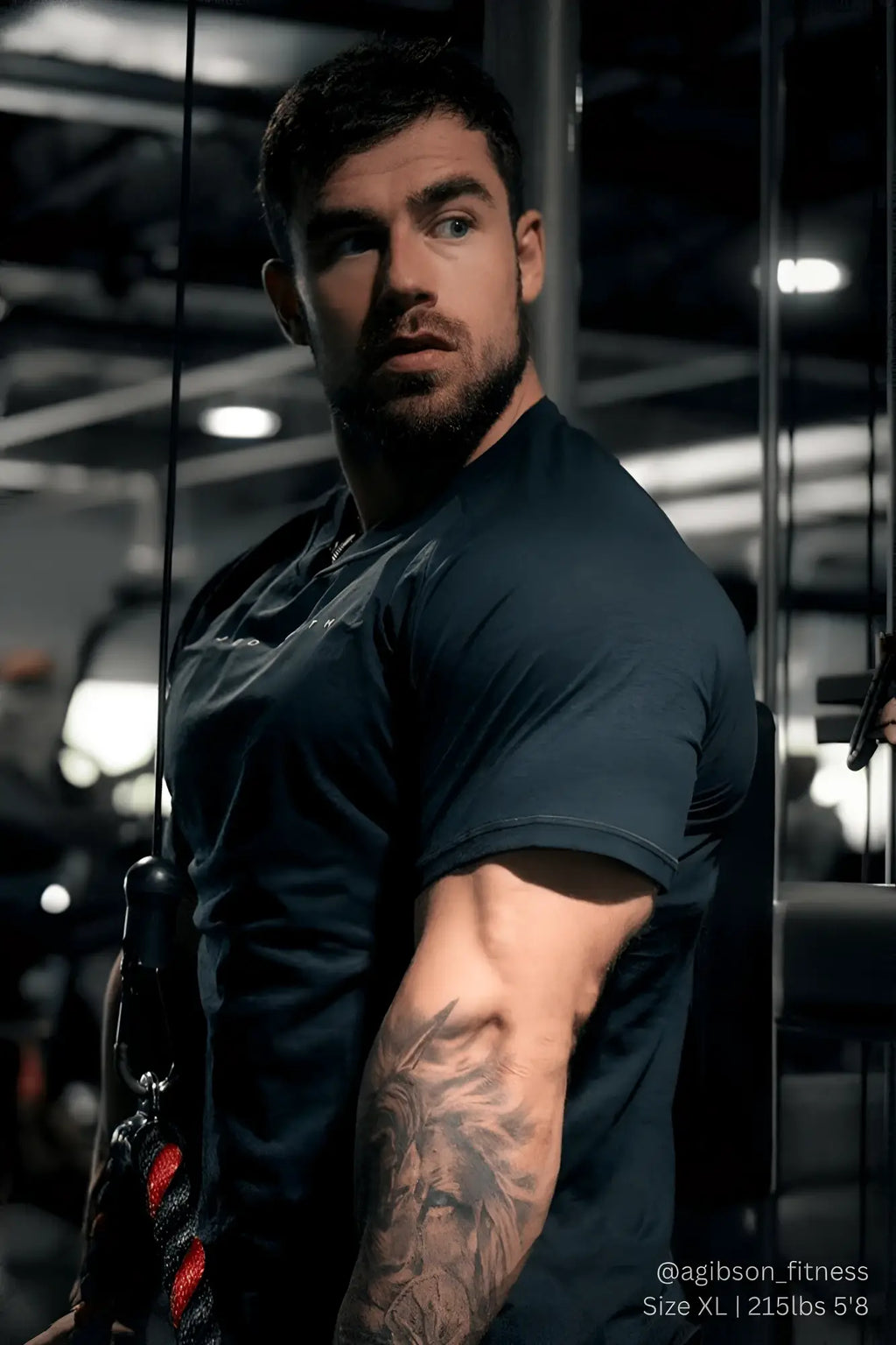 Jed North agile short sleeve training tee charcoal black dark gray athletic t-shirt with subtle chest logo and short sleeves