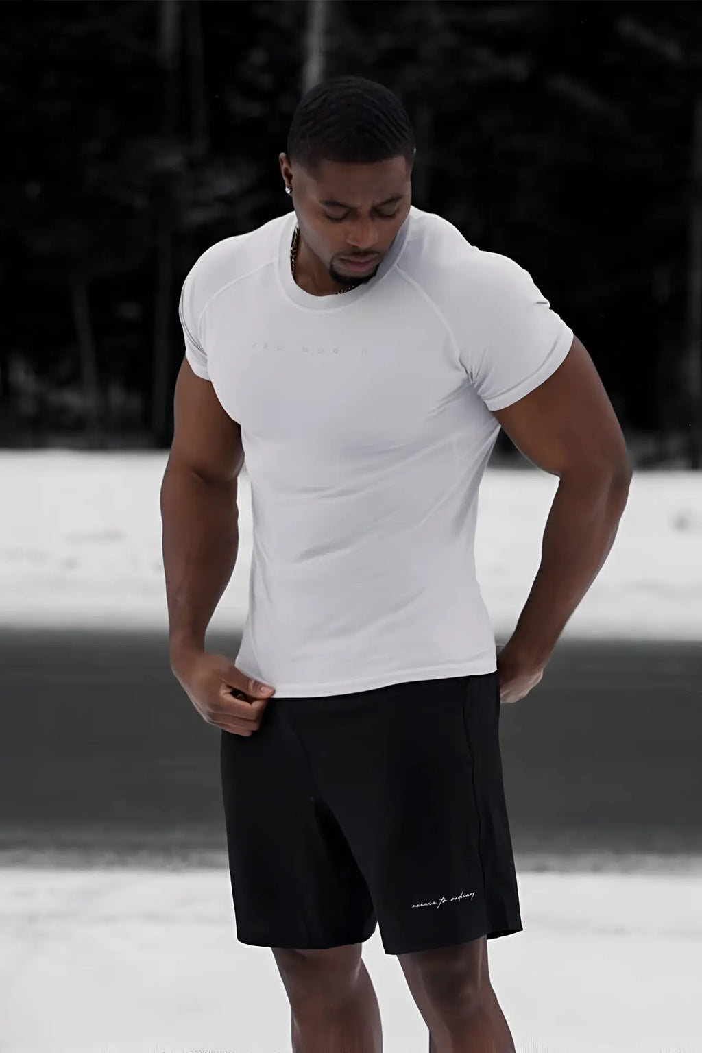 Jed North agile short sleeve training tee in light gray is a fitted athletic shirt designed for training and workout use
