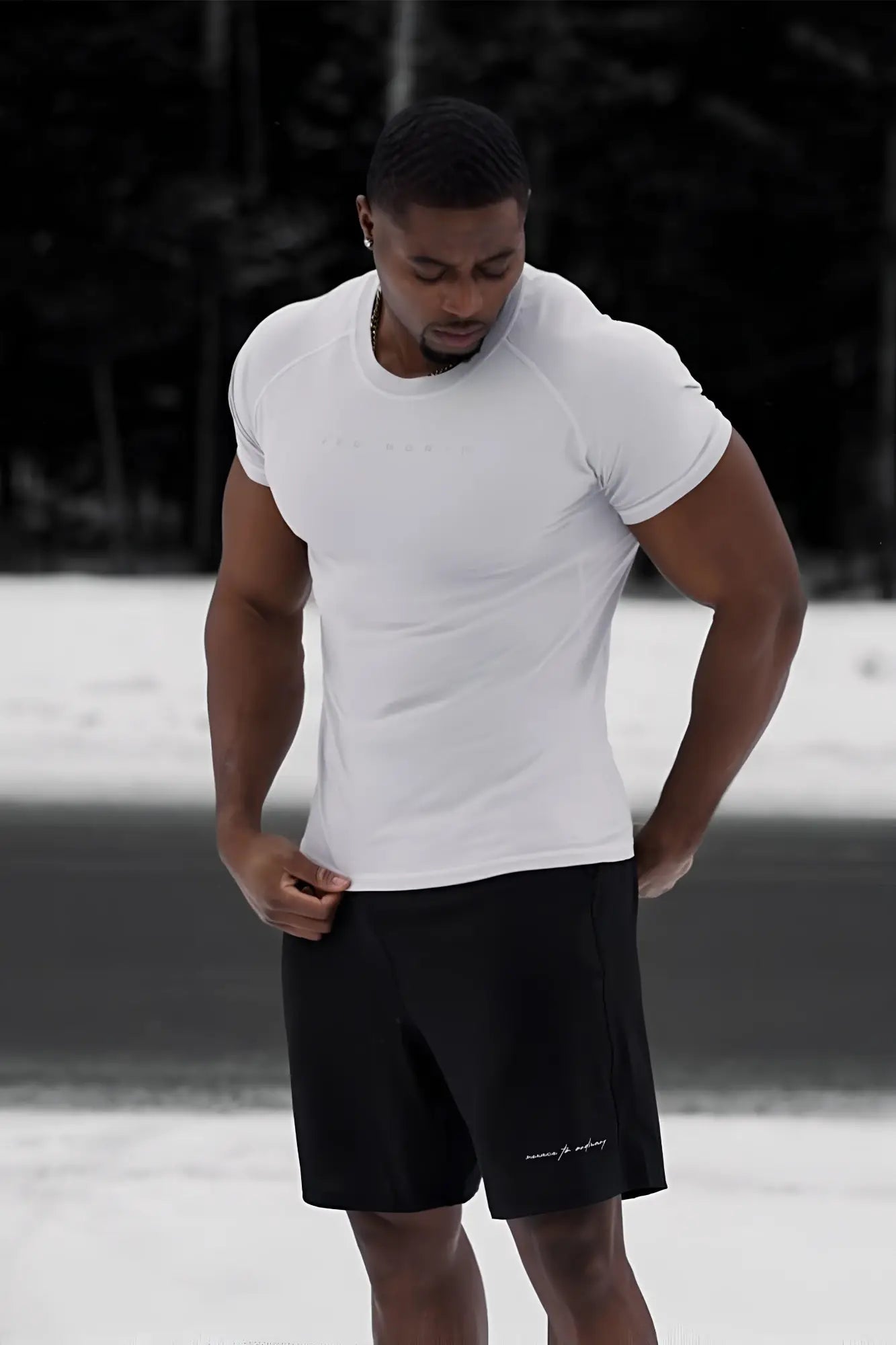 Jed North agile short sleeve training tee in light gray is a fitted athletic shirt designed for training and workout use
