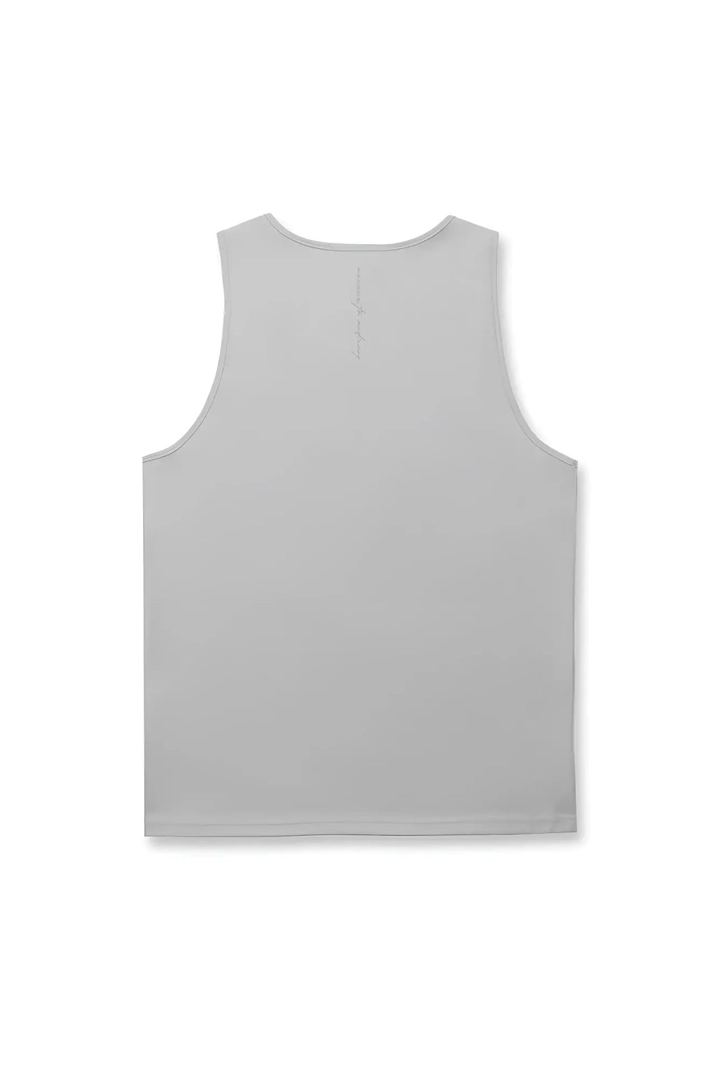 Jed north alpha microfiber fast-dry polar silver sleeveless tank top with subtle back seam detail shown from the back